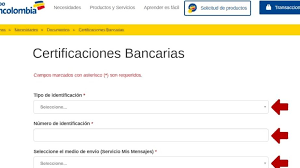 obtener certificación bancaria en la sucursal virtual personas de Bancolombia en Colombia?